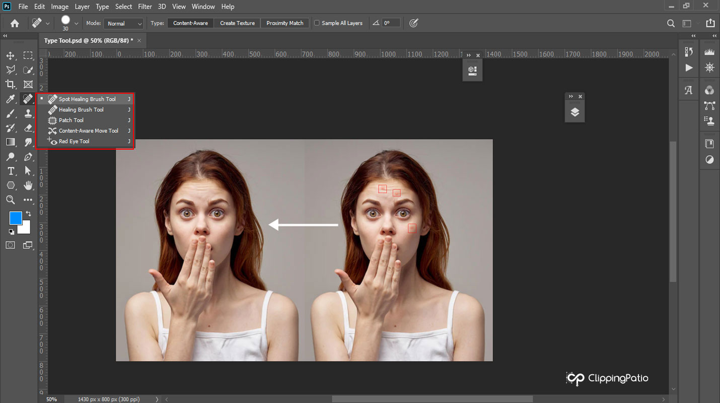 Photoshop Spot Healing Brush Tool
