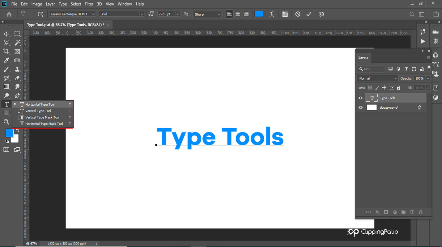 photoshop Type Tool